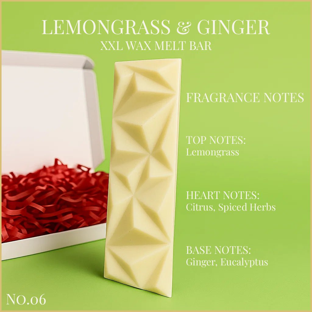 Lemongrass & Ginger - XXL Wax Melt Bar 100g - XXL Wax Melt Bar - Souvant Fragrance Co